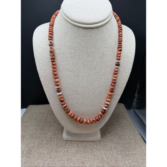 Artisan Sterling Silver & Banded Stone Necklace Earthy Brown Sardonyx /Jasper Be - Picture 8 of 8